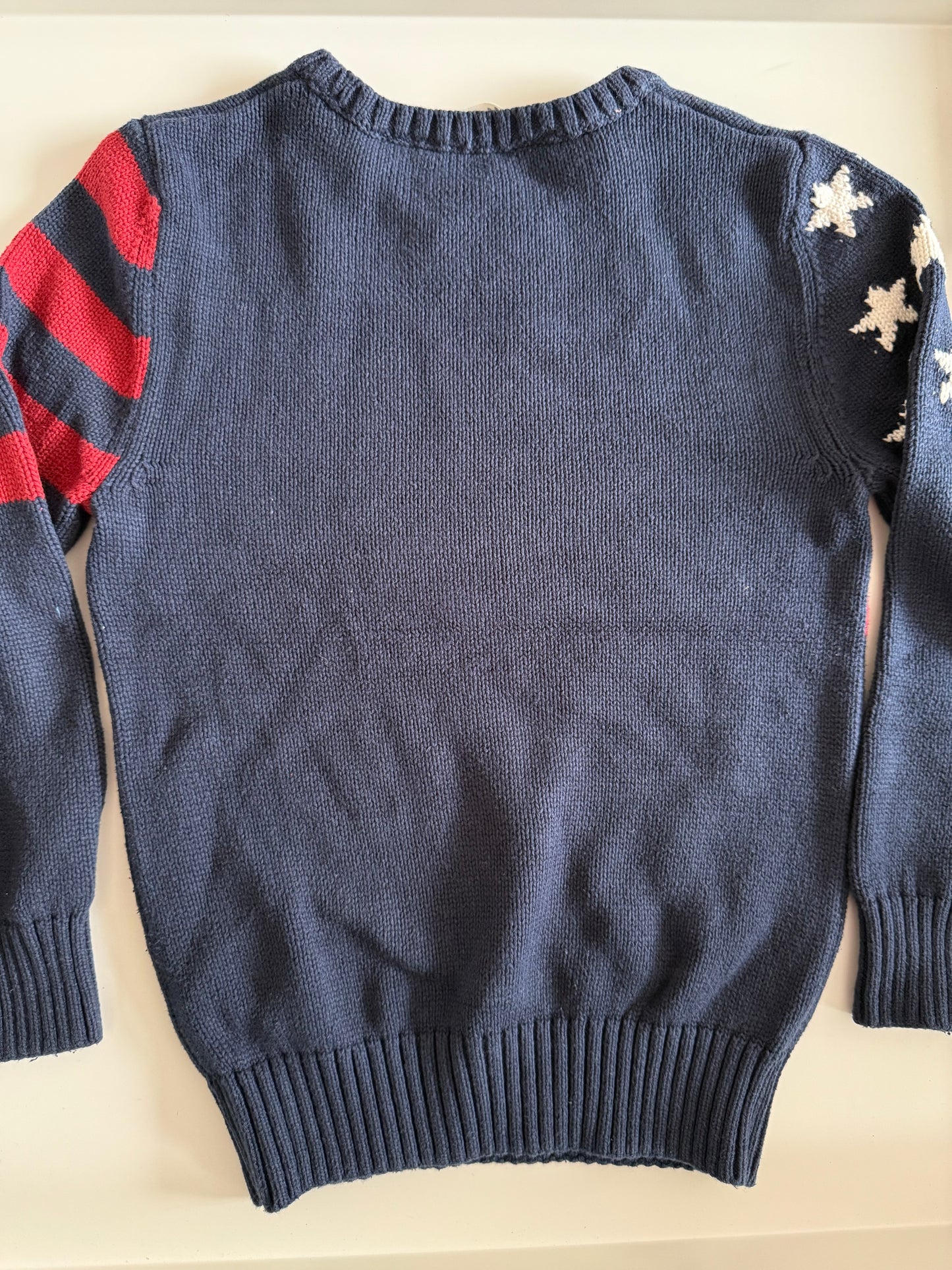H&M Pullover Strick blau rot 122/128