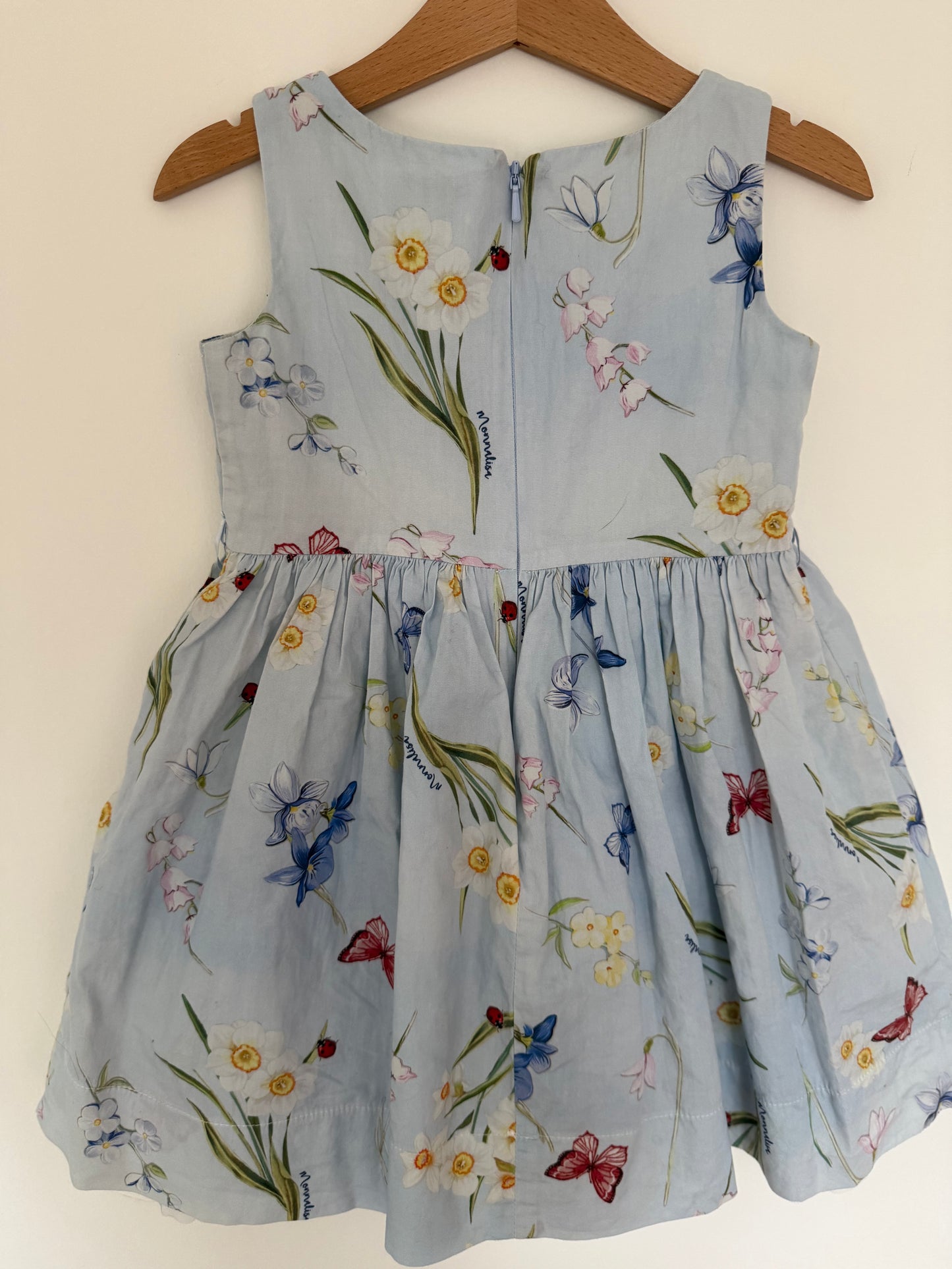 MONNALISA Kleid Sommer Blumen hellblau 104