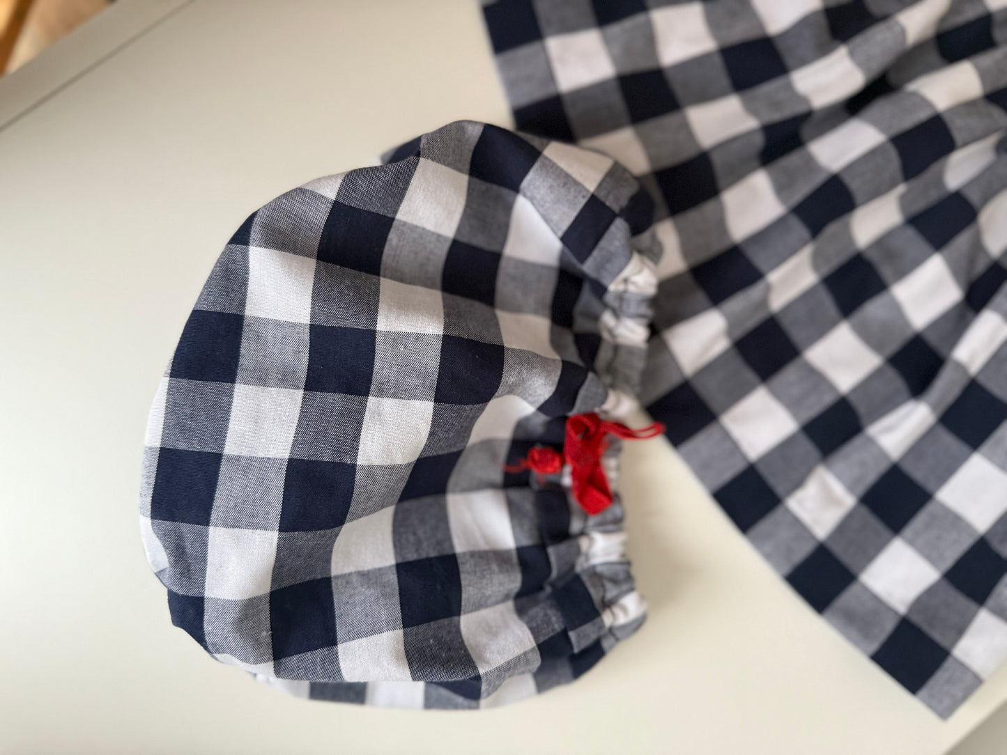 BEATRICE & GEORGE Kleid blau weiß kariert 62/68