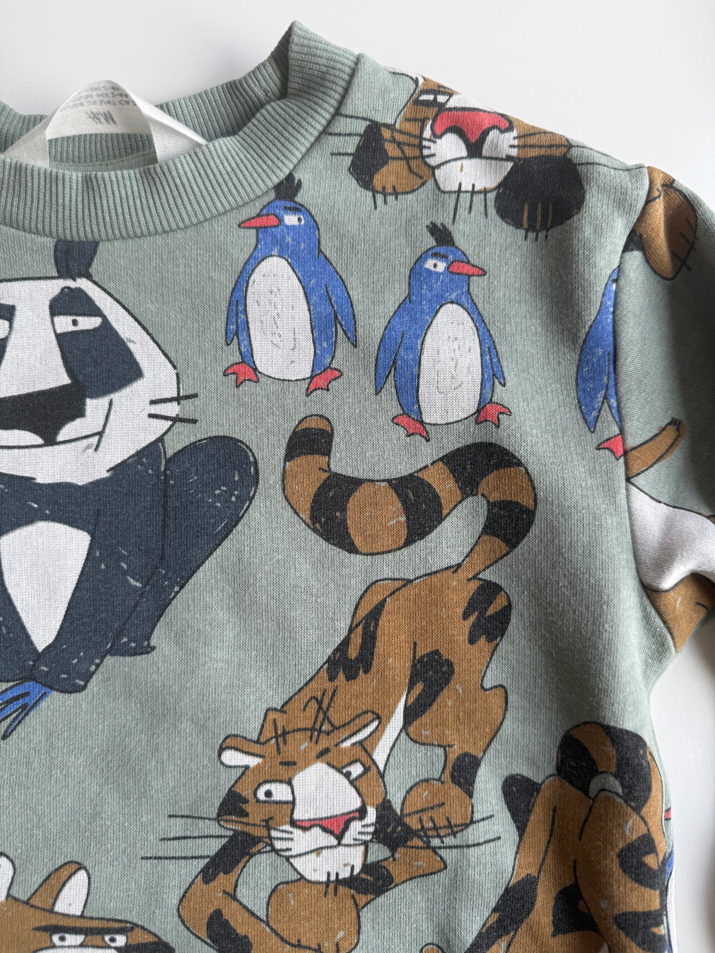 H&M Sweatshirt Tiere grün 98/104