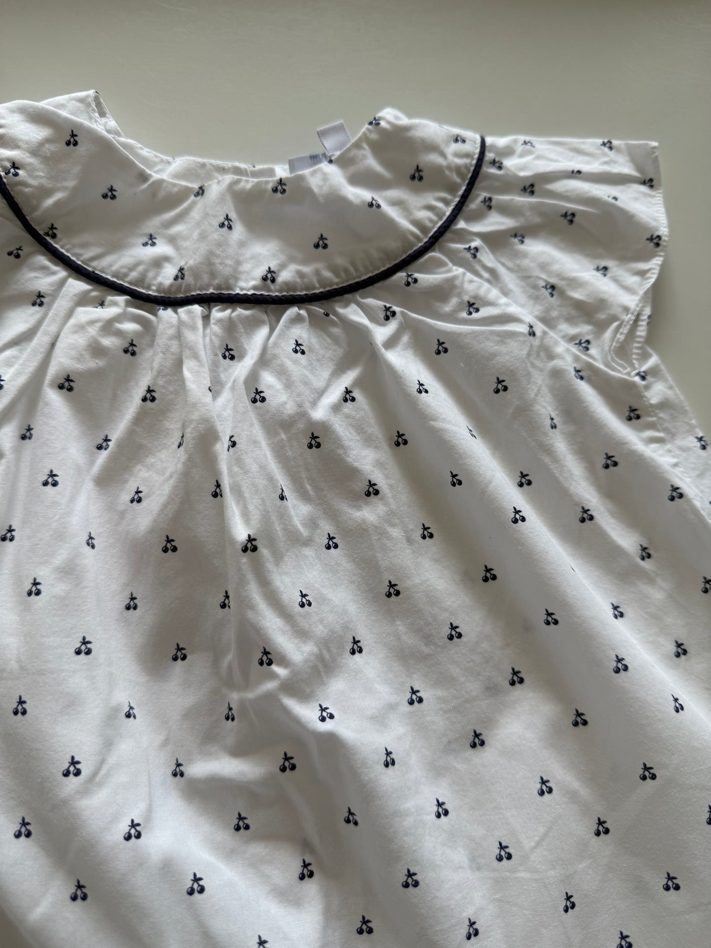 JACADI Sommerkleid weiß blau 62/68