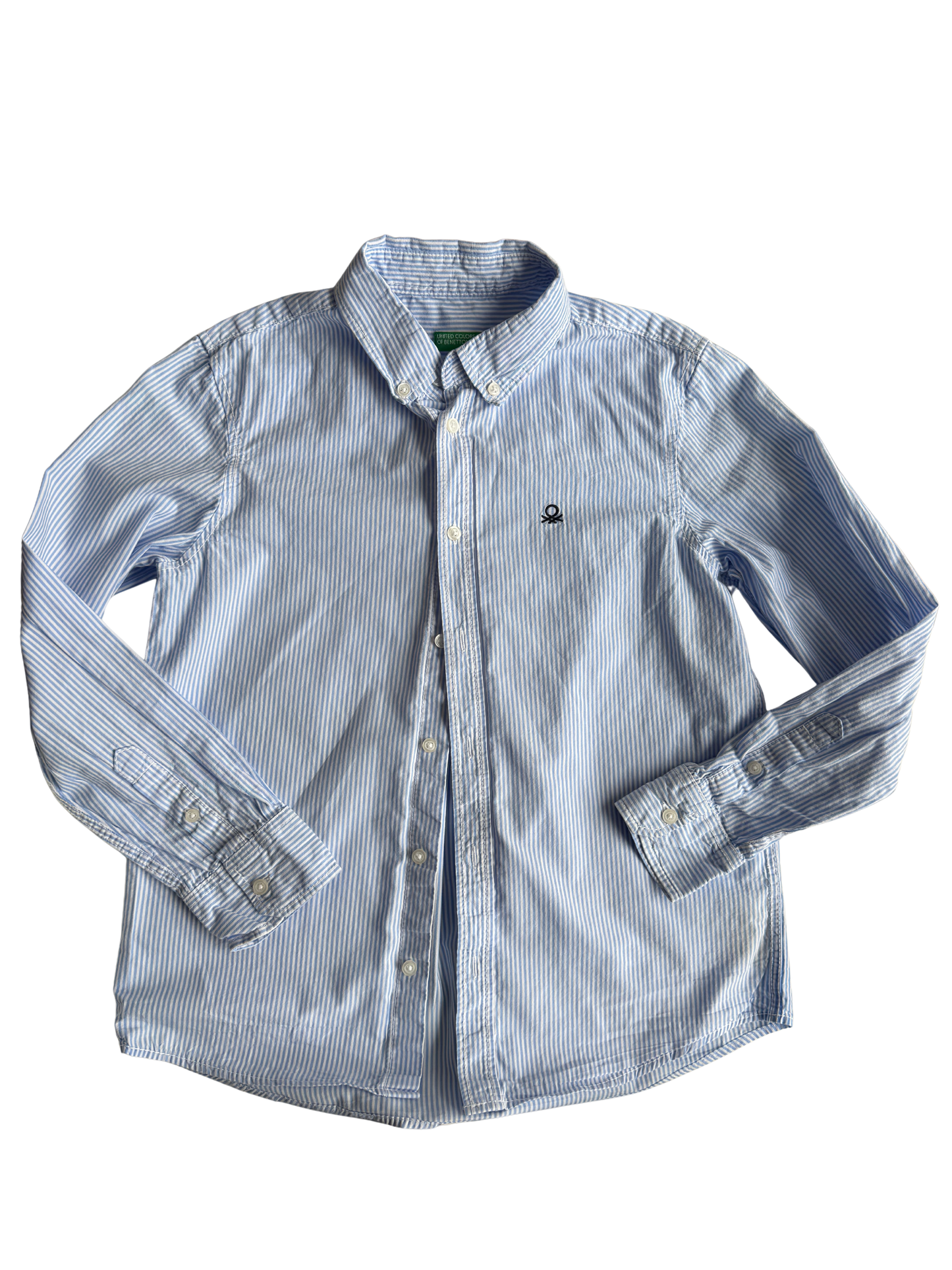 BENETTON Hemd Streifen blau weiß 140/146
