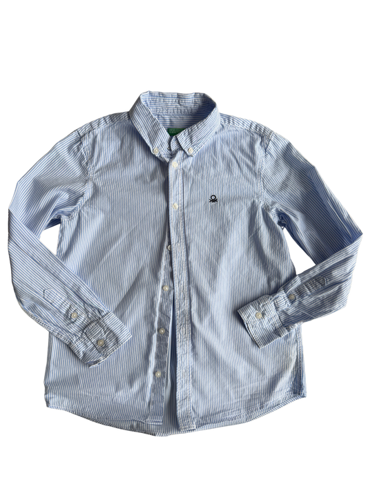 BENETTON Hemd Streifen blau weiß 140/146