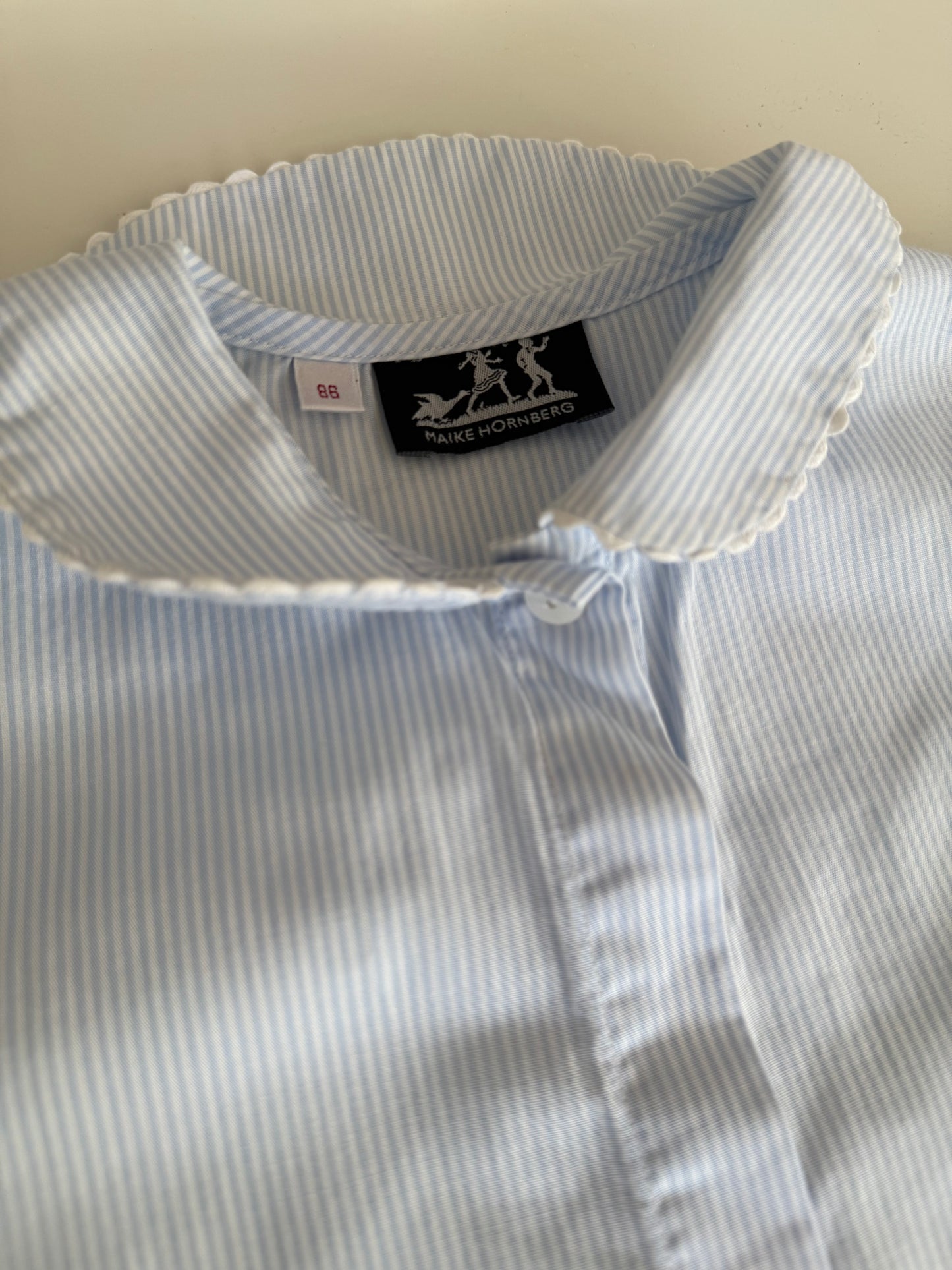 MAIKE HORNBERG Bluse blau weiß 86