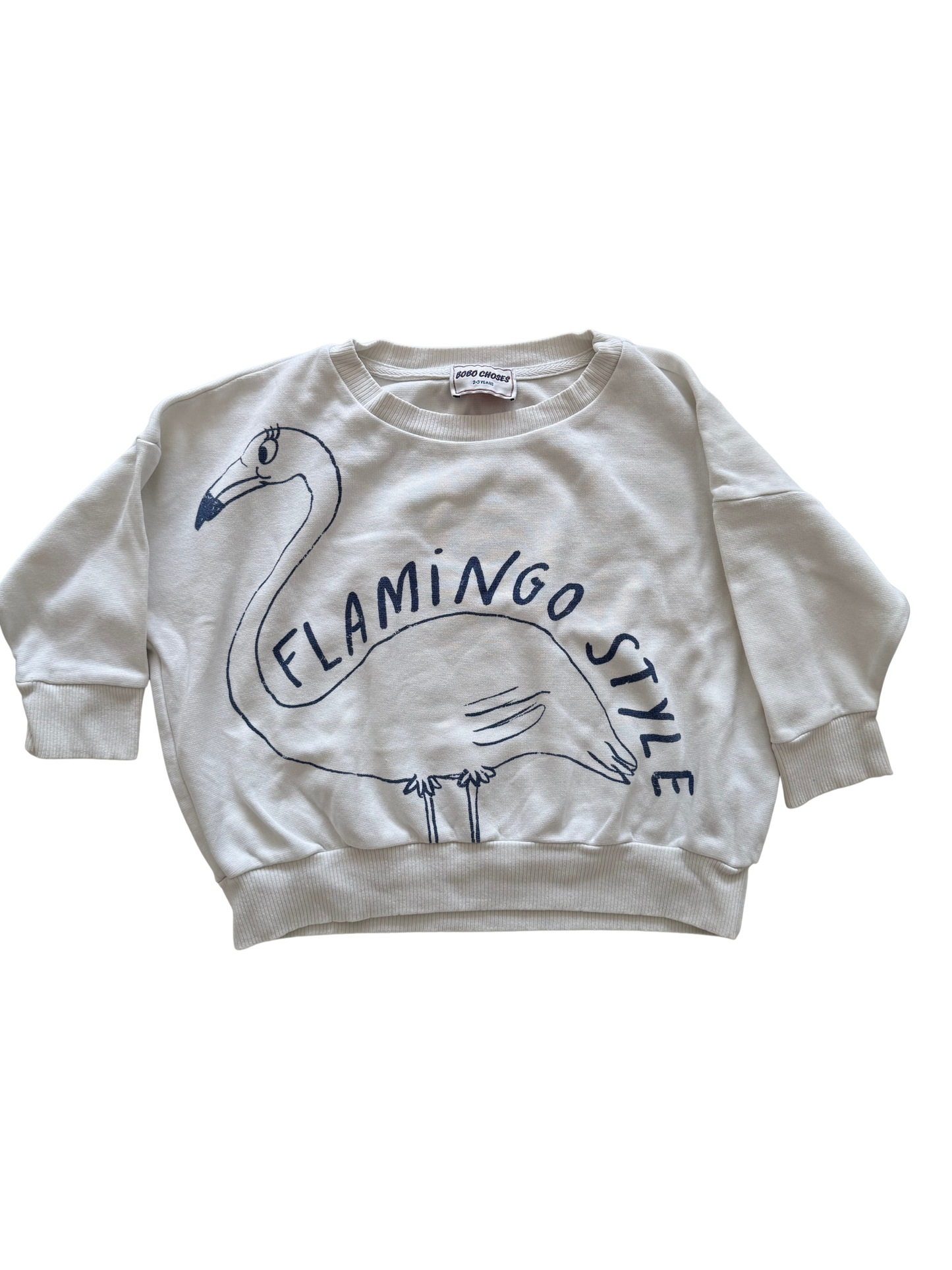 BOBO CHOSES Sweatshirt Flamingo weiß 92/98