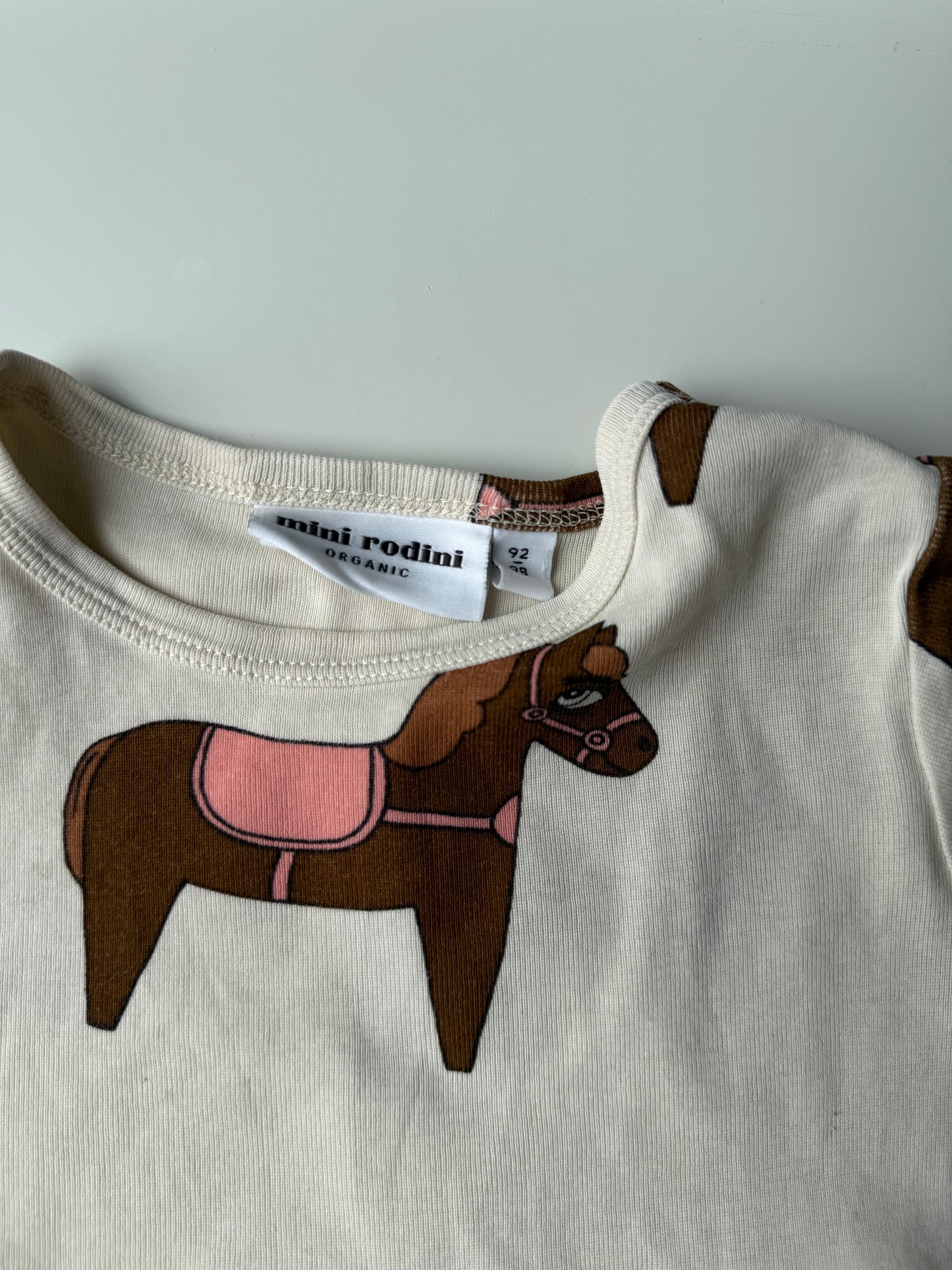 MINI RODINI T-Shirt Creme Pferde 92/98
