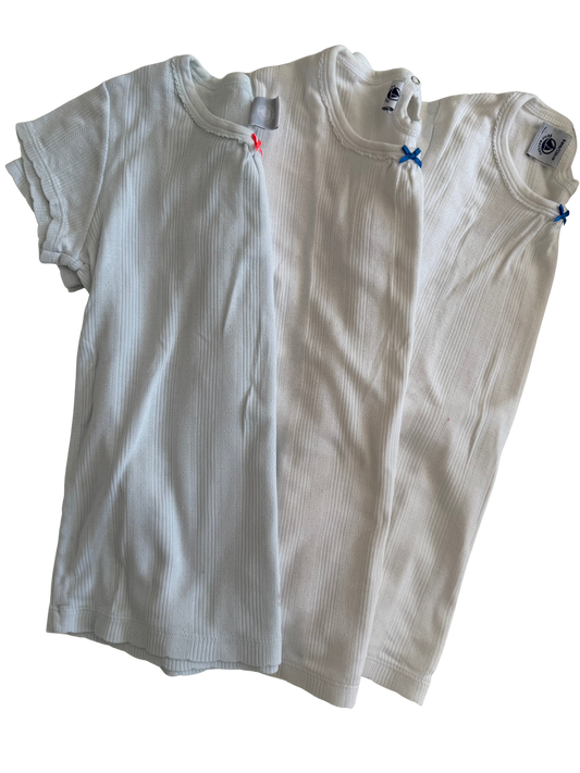 PETIT BATEAU Set Unterhemden weiß hellblau 128