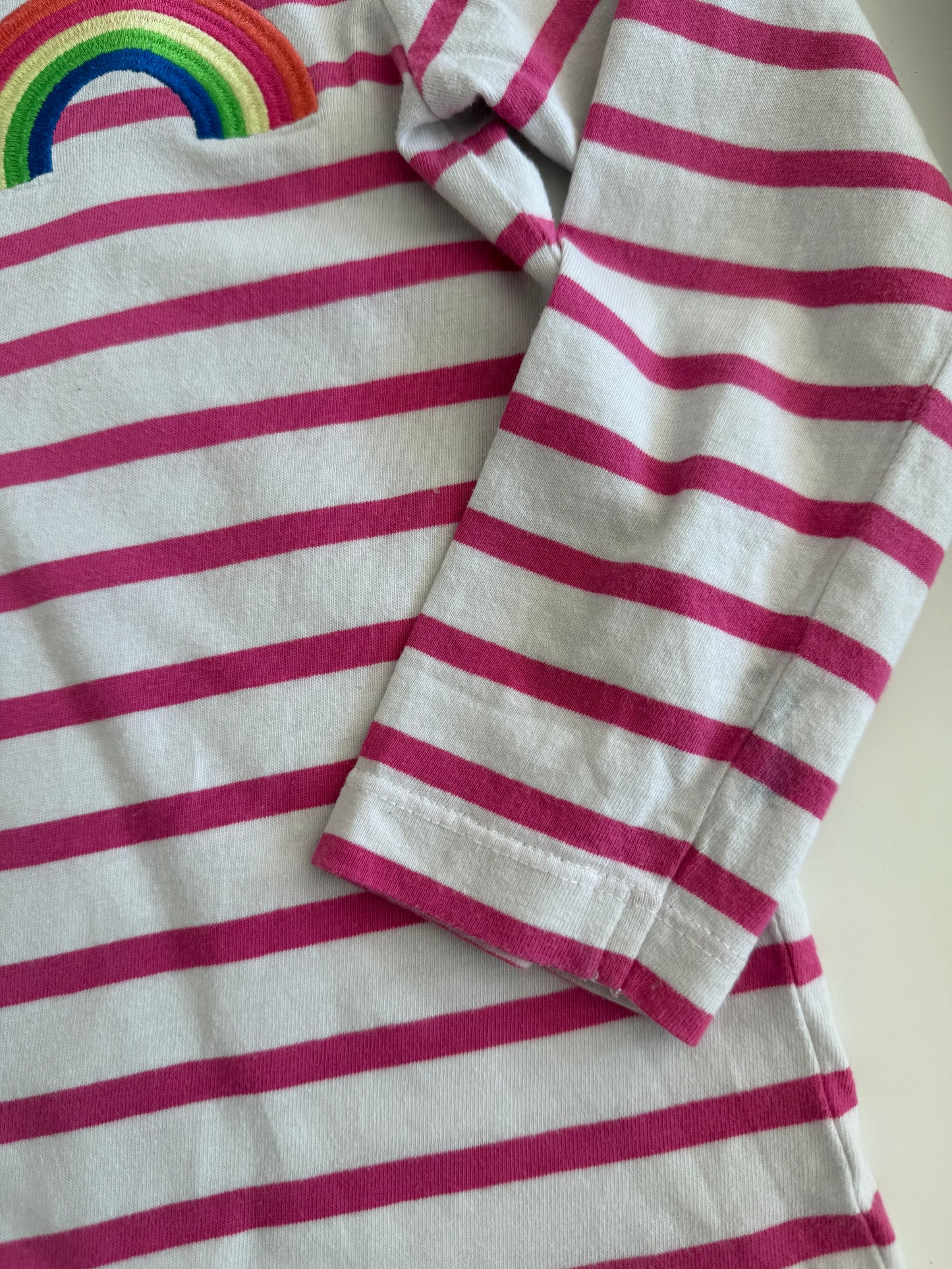 ALANA Langarmshirt pink weiß Regenbogen 116