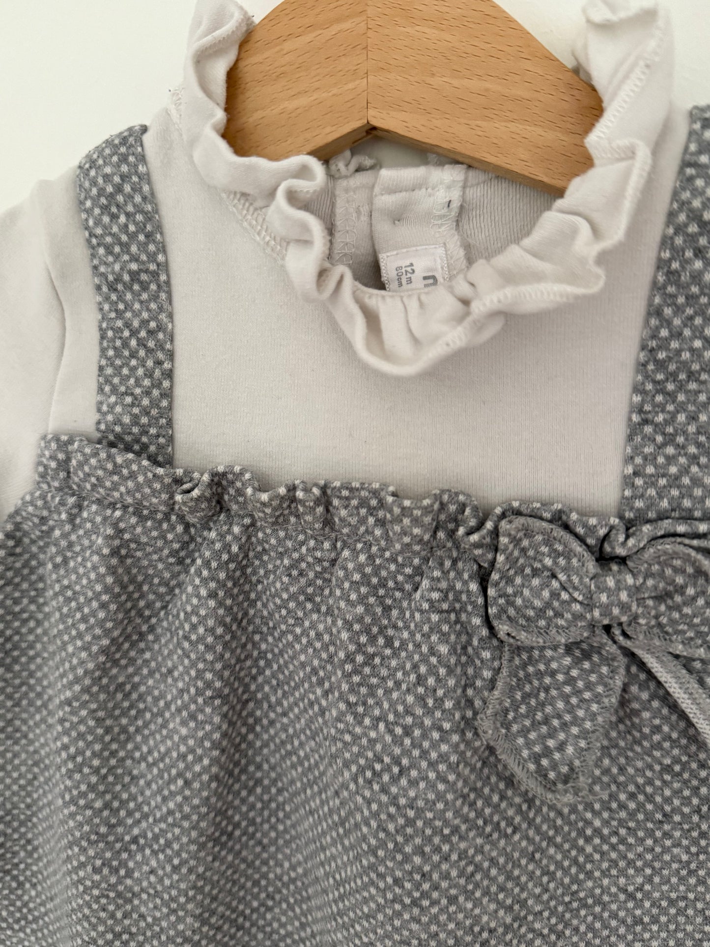 MAYORAL Kleid grau weiß festlich 80