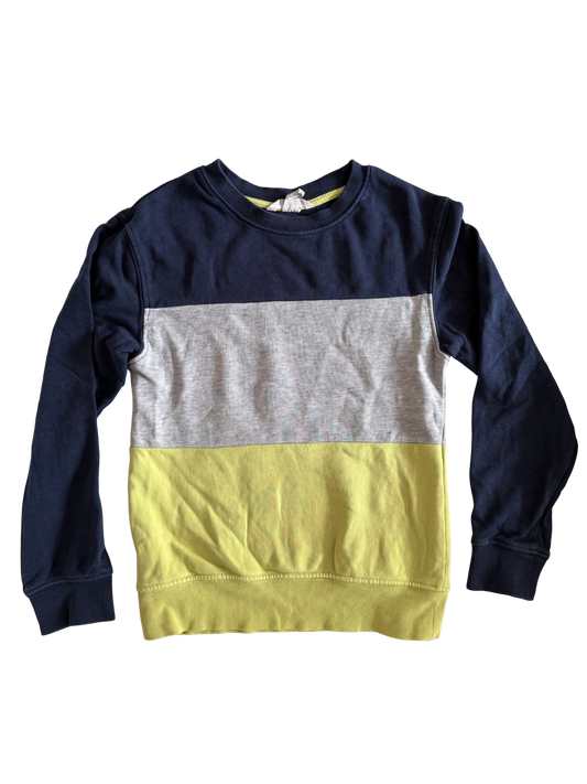 H&M Sweatshirt blau grau gelb 122/128