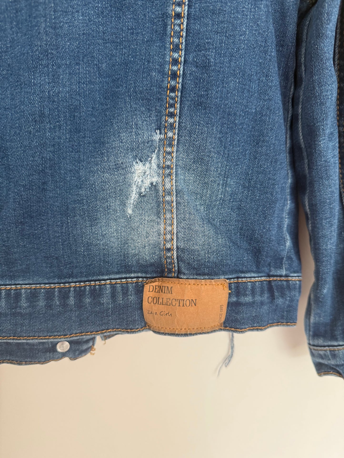 ZARA Jeansjacke usedlook blau  128