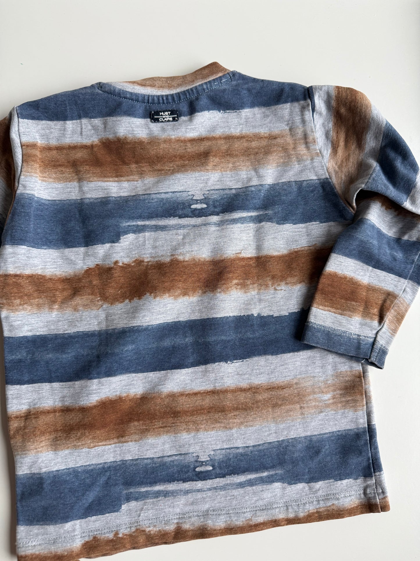 HUST & CLAIRE Langarmshirt gestreift Vogel Fahrrad 92
