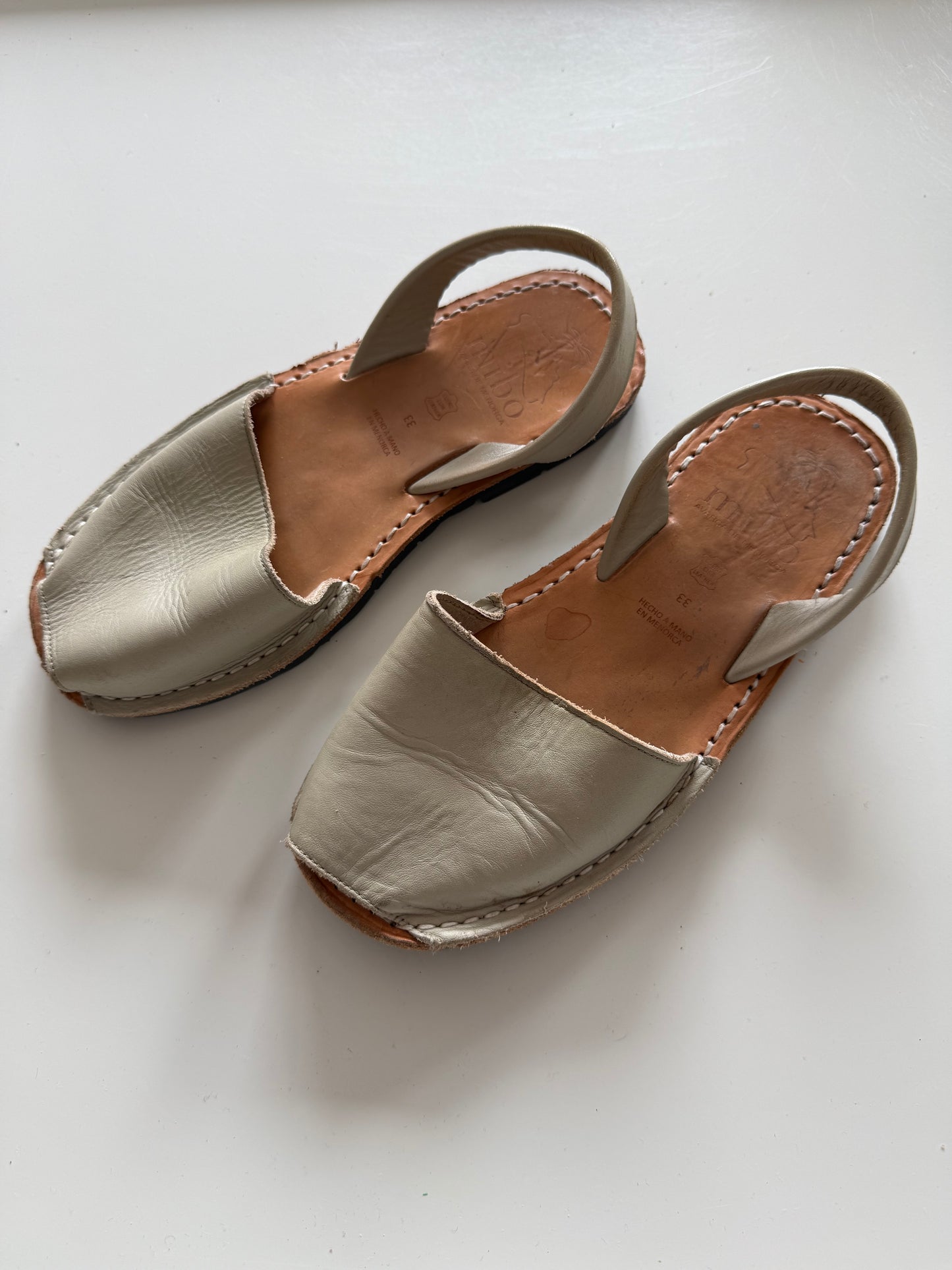 MIBO Sandalen Menorquinas Avarca  Nobuck beige Leder 33