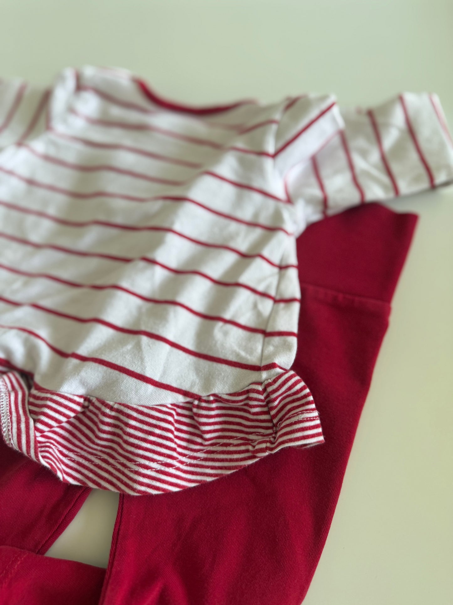 STEIFF Set Hose und Oberteil rot weiß 62