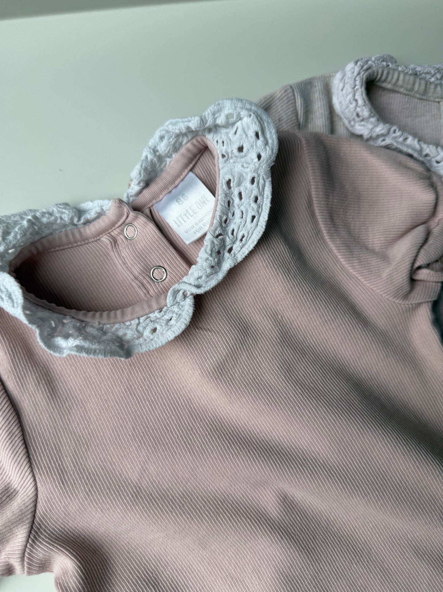 LITTLE ONE Set Kurzarm Ripp Bodys Rosa beige 86