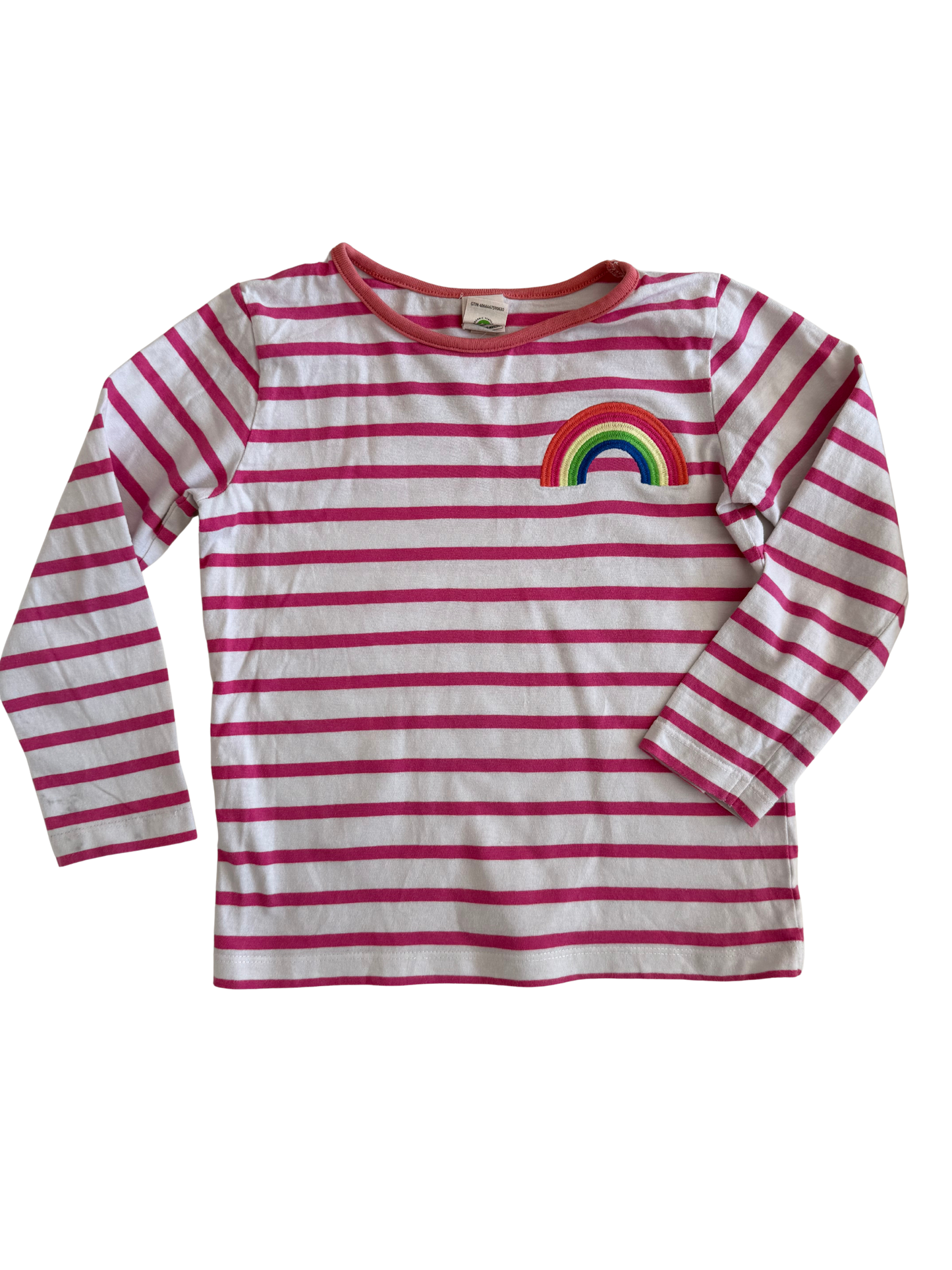 ALANA Langarmshirt pink weiß Regenbogen 116