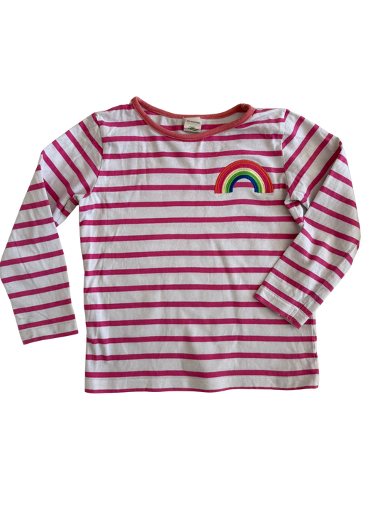 ALANA Langarmshirt pink weiß Regenbogen 116