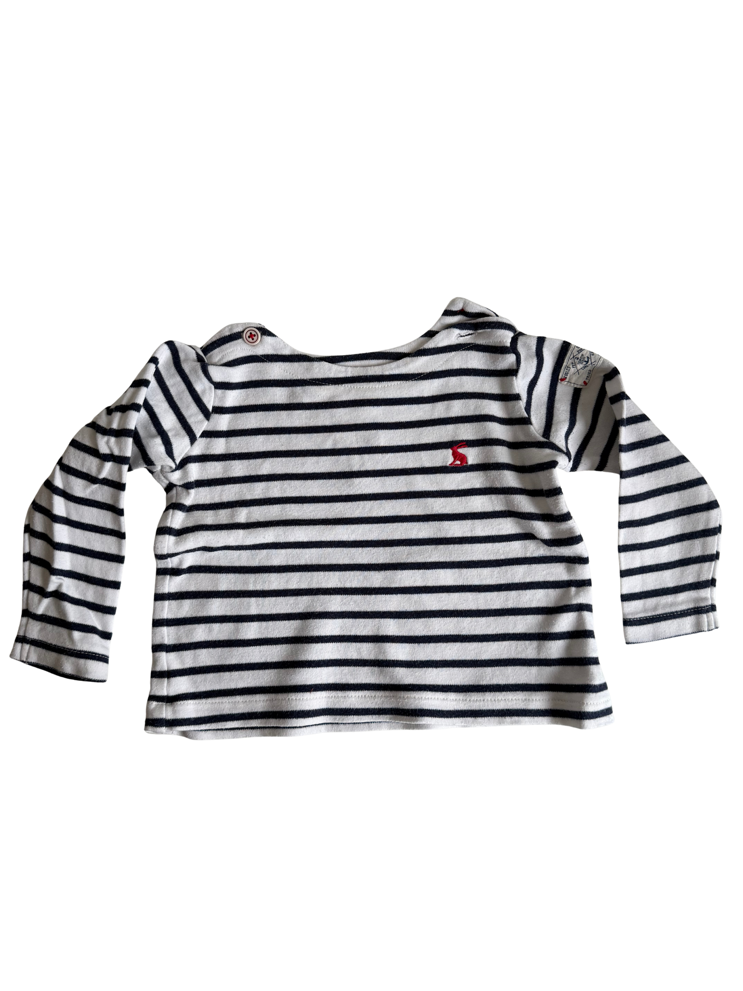 JOULES Langarmshirt blau weiß gestreift 74