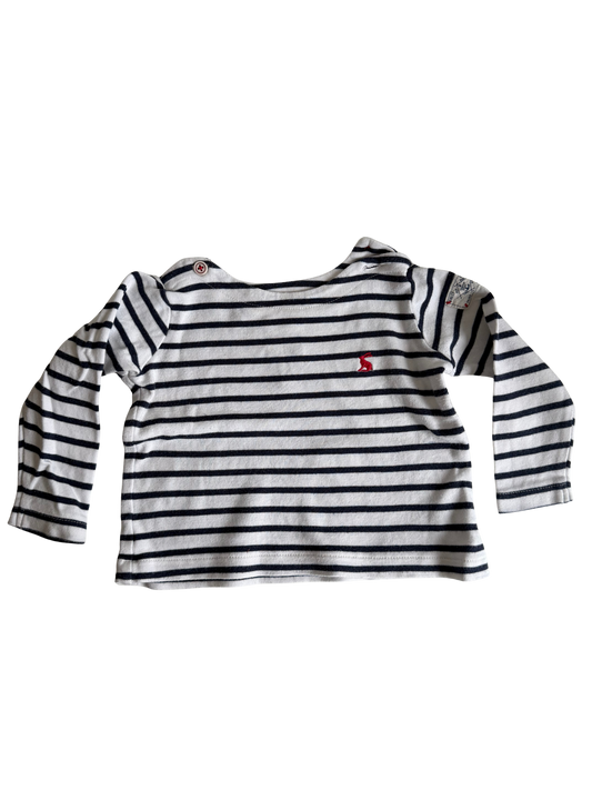 JOULES Langarmshirt blau weiß gestreift 74