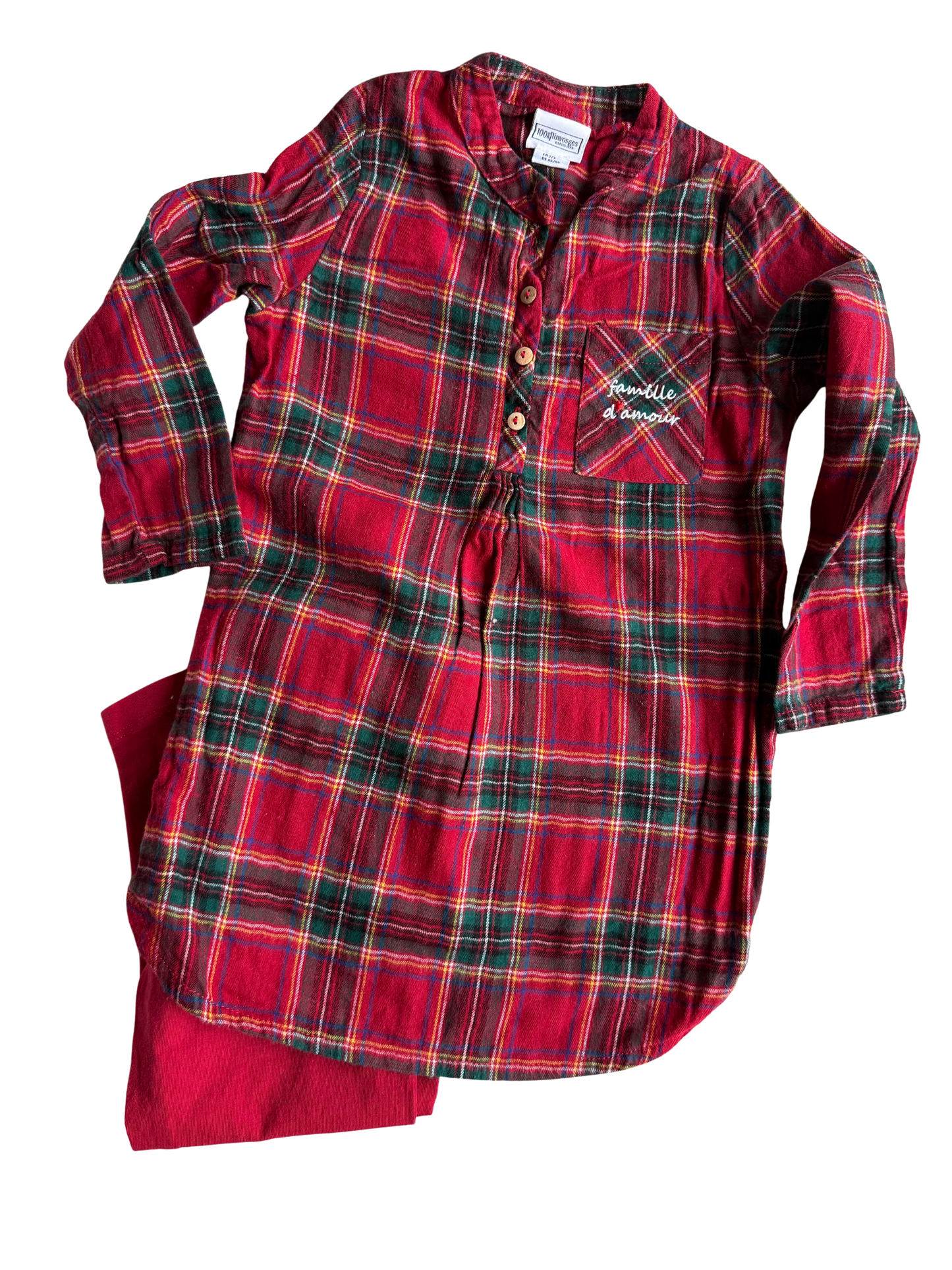LINVOSGES Schlafanzug rot kariert 86