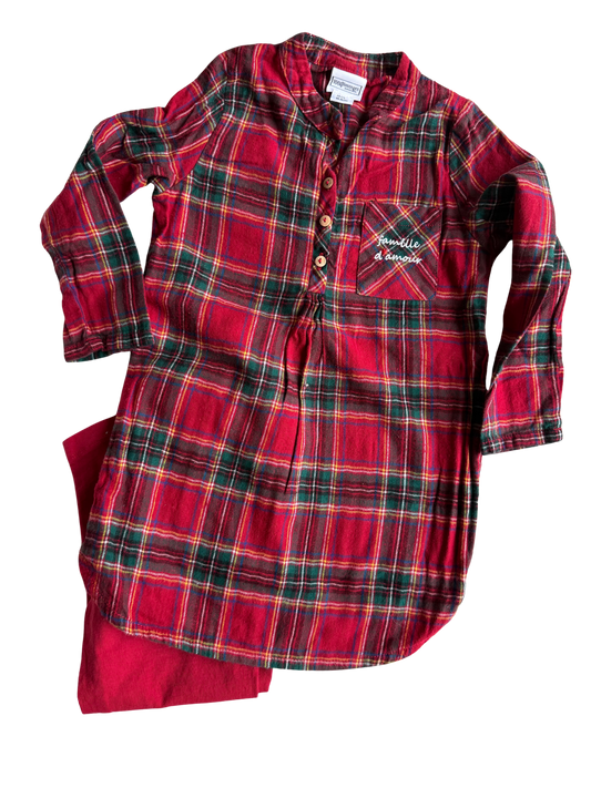LINVOSGES Schlafanzug rot kariert 86