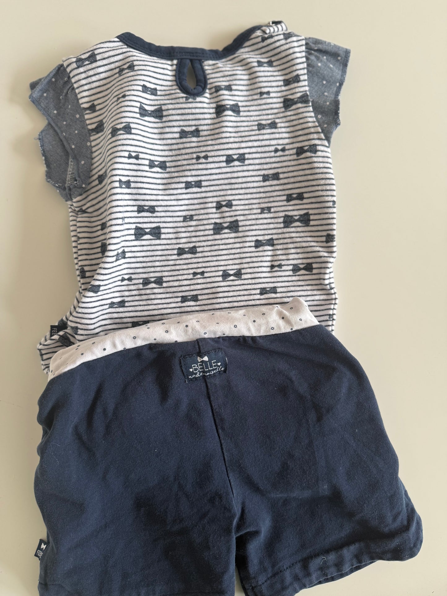FEETJE Set Body Shorts blau weiß maritim 68