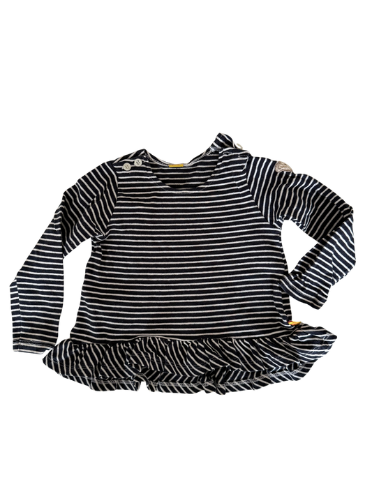 STEIFF Langarmshirt Blau weiß gestreift 80