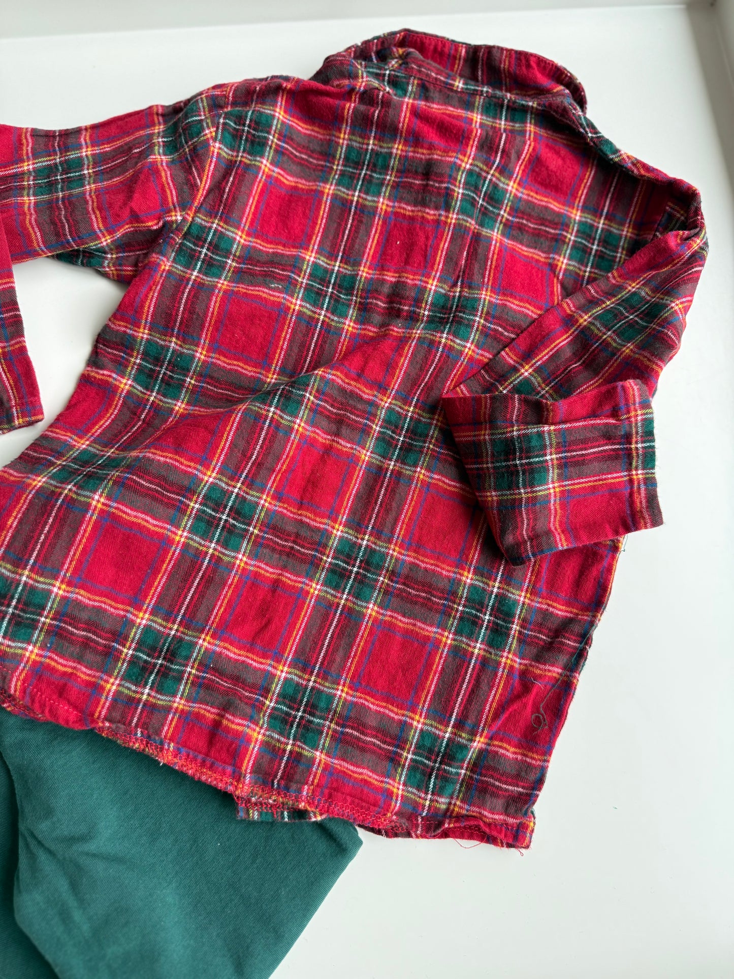 LINVOSGES Schlafanzug rot grün 86