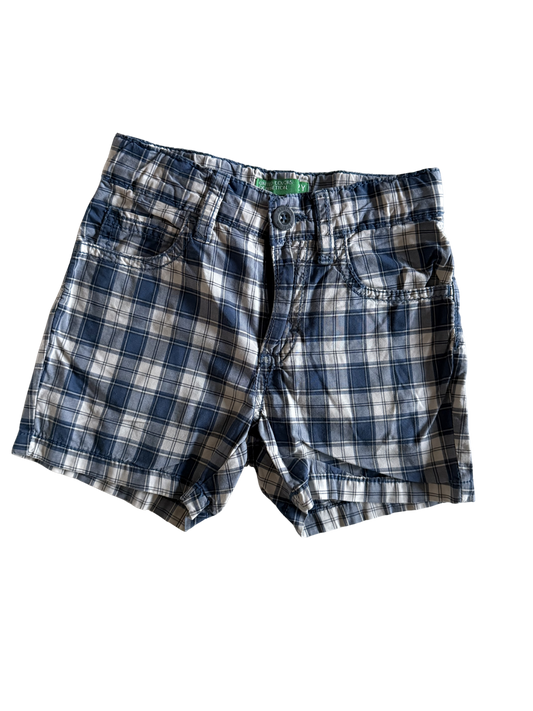 BENETTON Shorts kurze Hose kariert blau 92