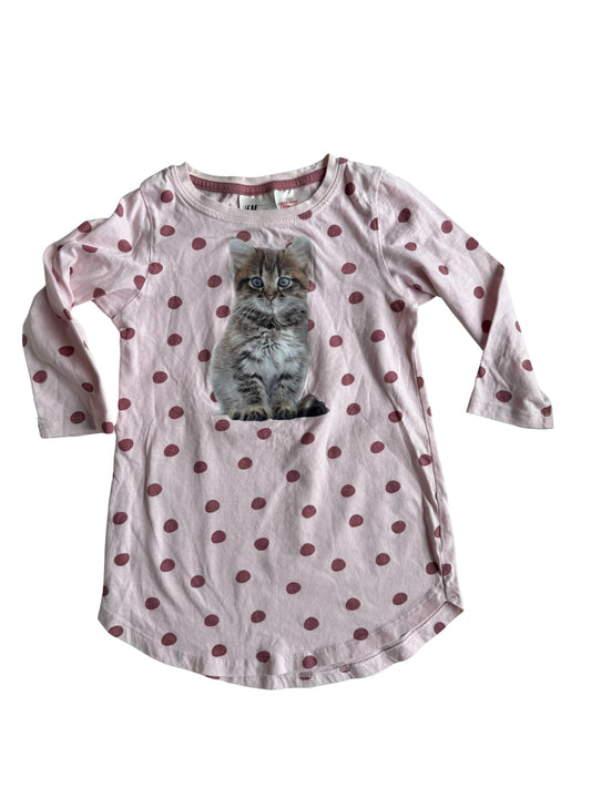 H&M Nachthemd Katze rosa 92