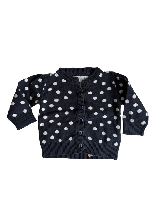 FEETJE 
Strickjacke dunkelblau weiß gepunktet 74