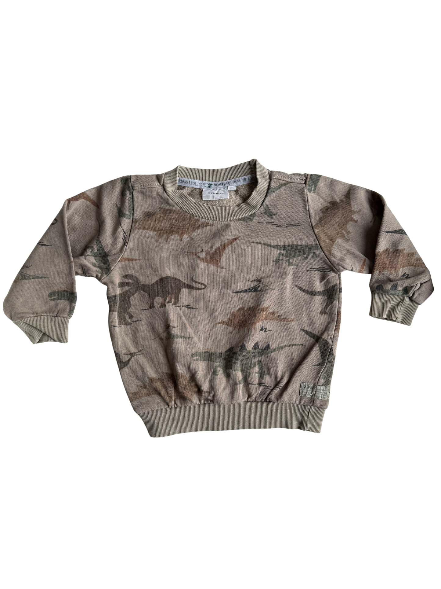 STURDY Sweatshirt Dinos beige braun 92