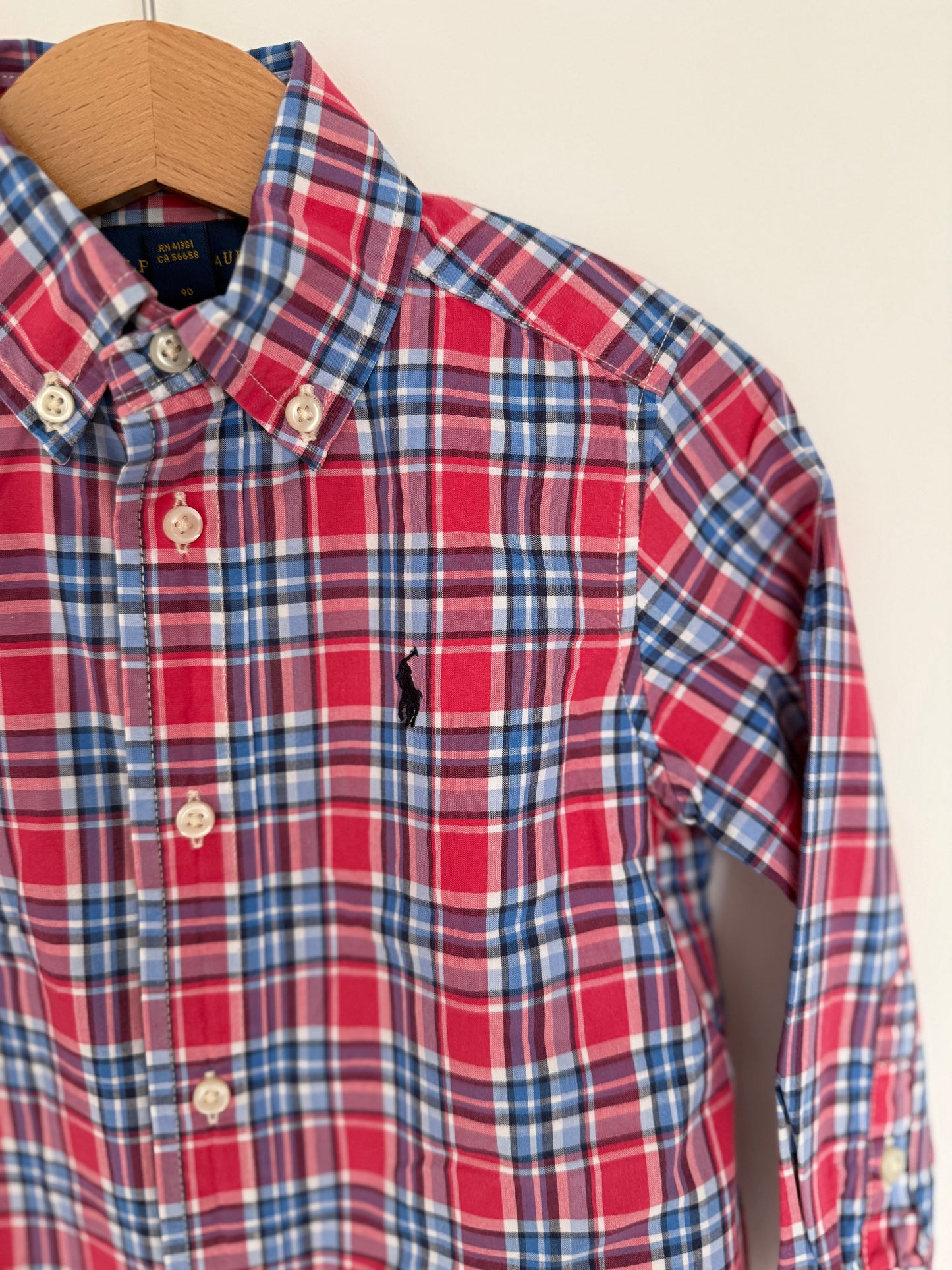 RALPH LAUREN Hemd rot blau kariert 92