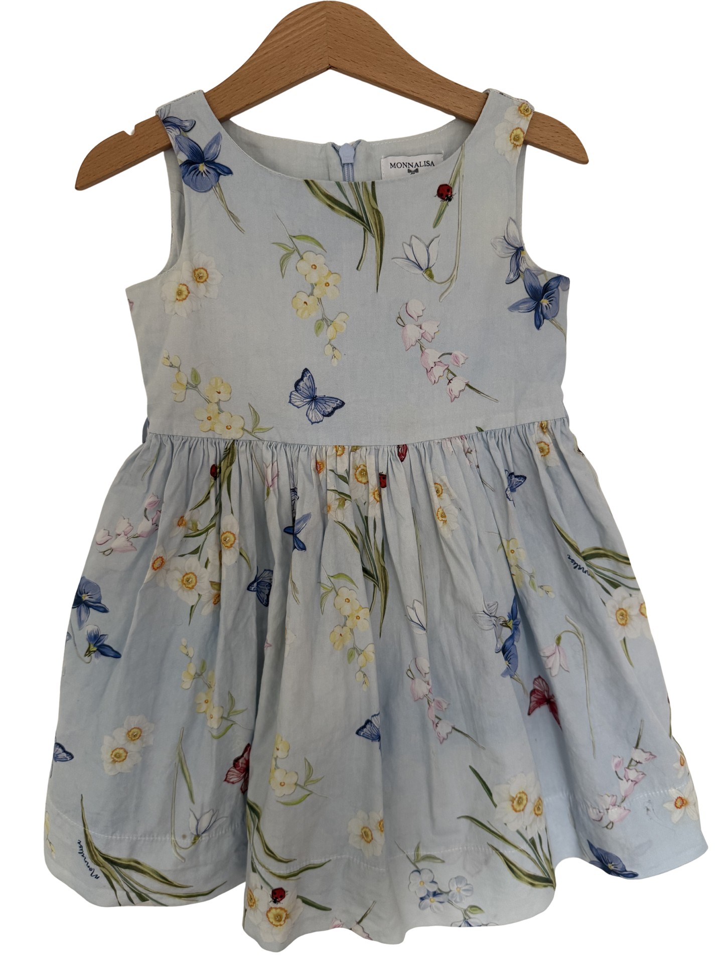 MONNALISA Kleid Sommer Blumen hellblau 104
