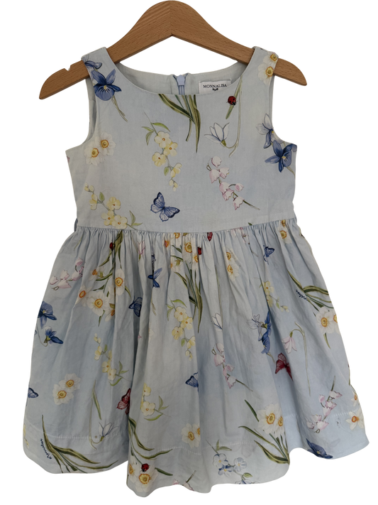 MONNALISA Kleid Sommer Blumen hellblau 104