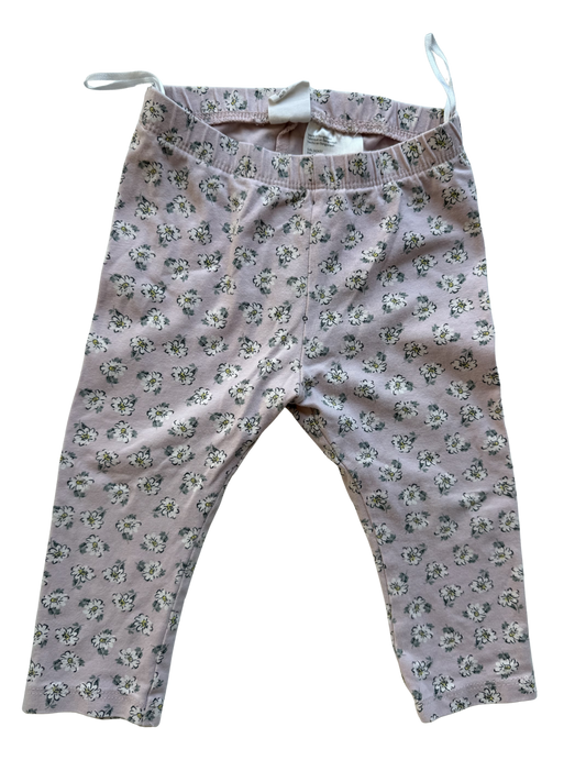 H&M Leggings Rosa Streublumen 74