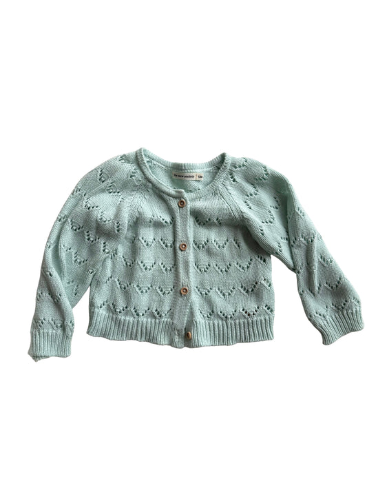 THE NEW SOCIETY Strickjacke Lochmuster mint 80