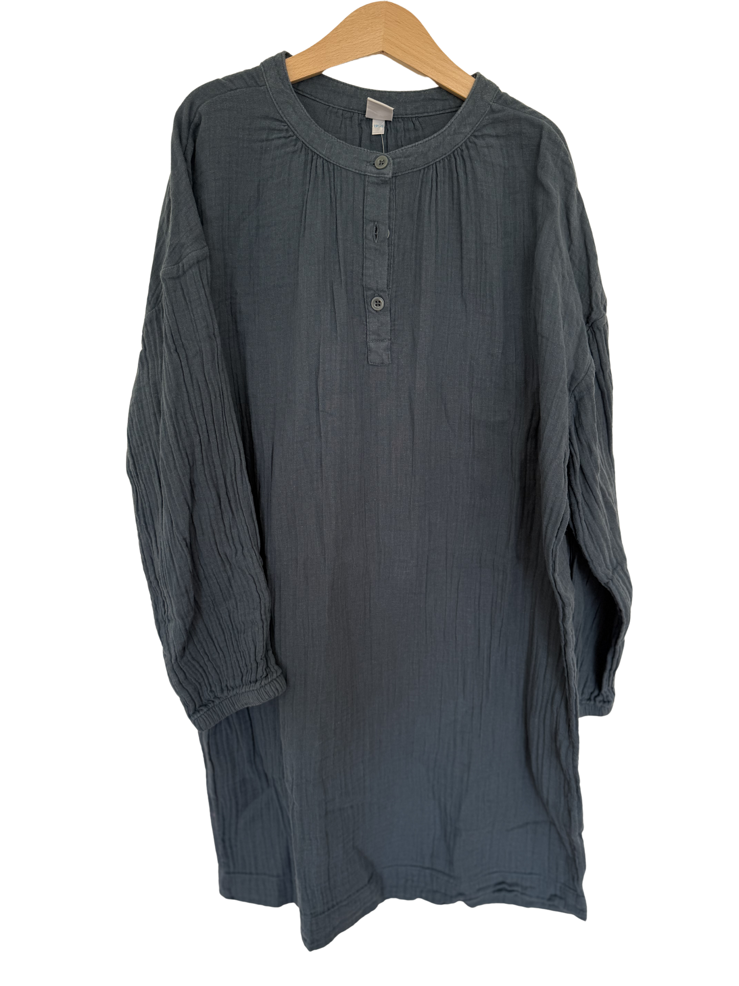 PETIT BATEAU Kleid Musselin blau 146/152