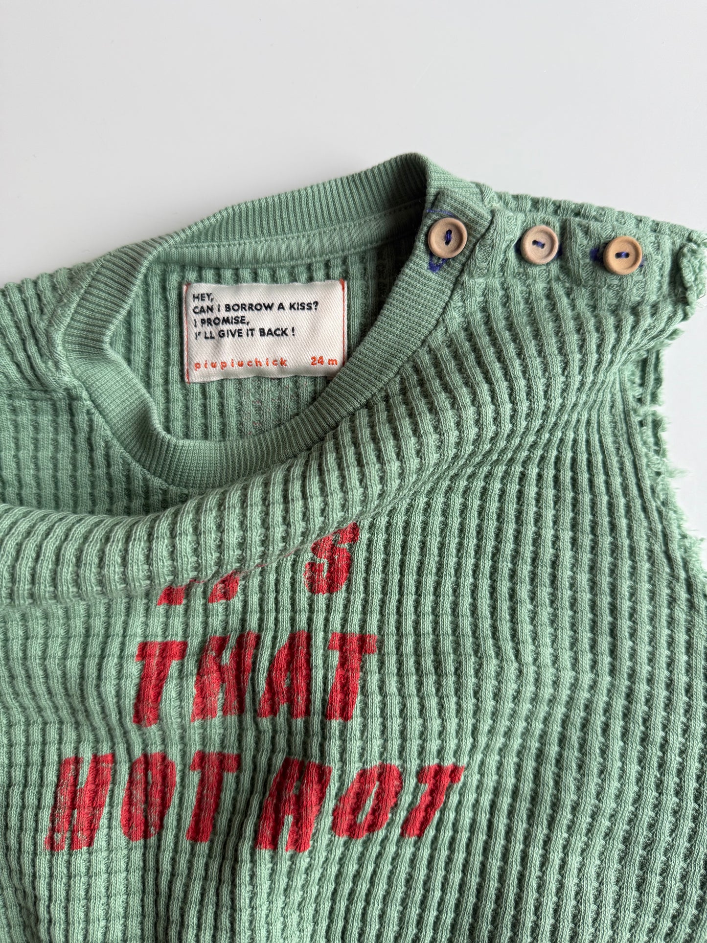 PIUPIUCHICK Pullunder Shirt Waffelstruktur grün 92