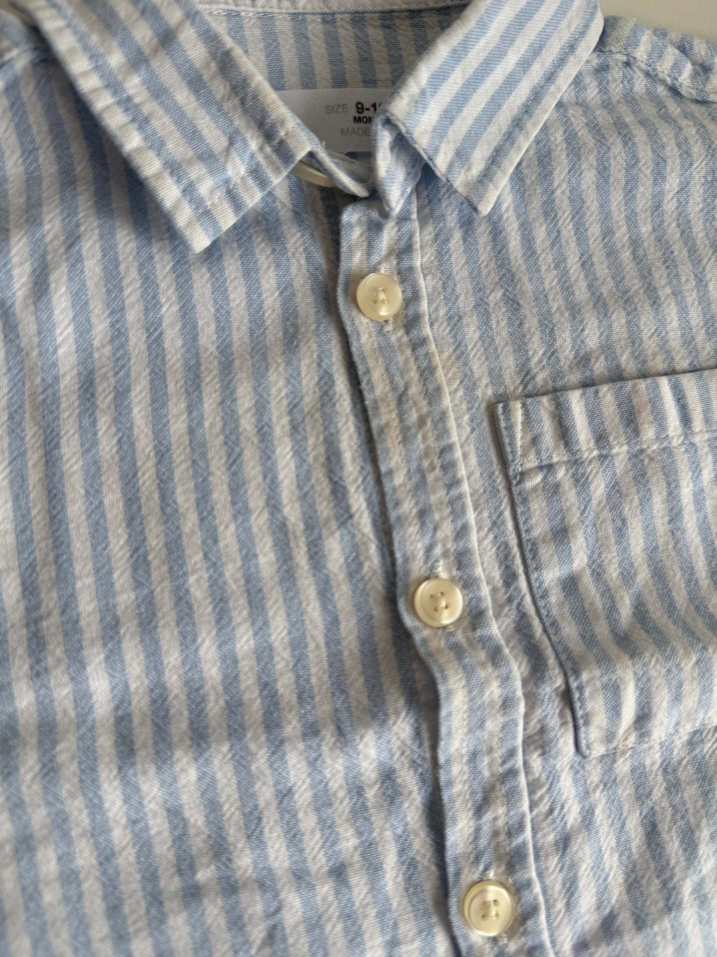 ZARA Oxford Hemd blau weiß gestreift 80