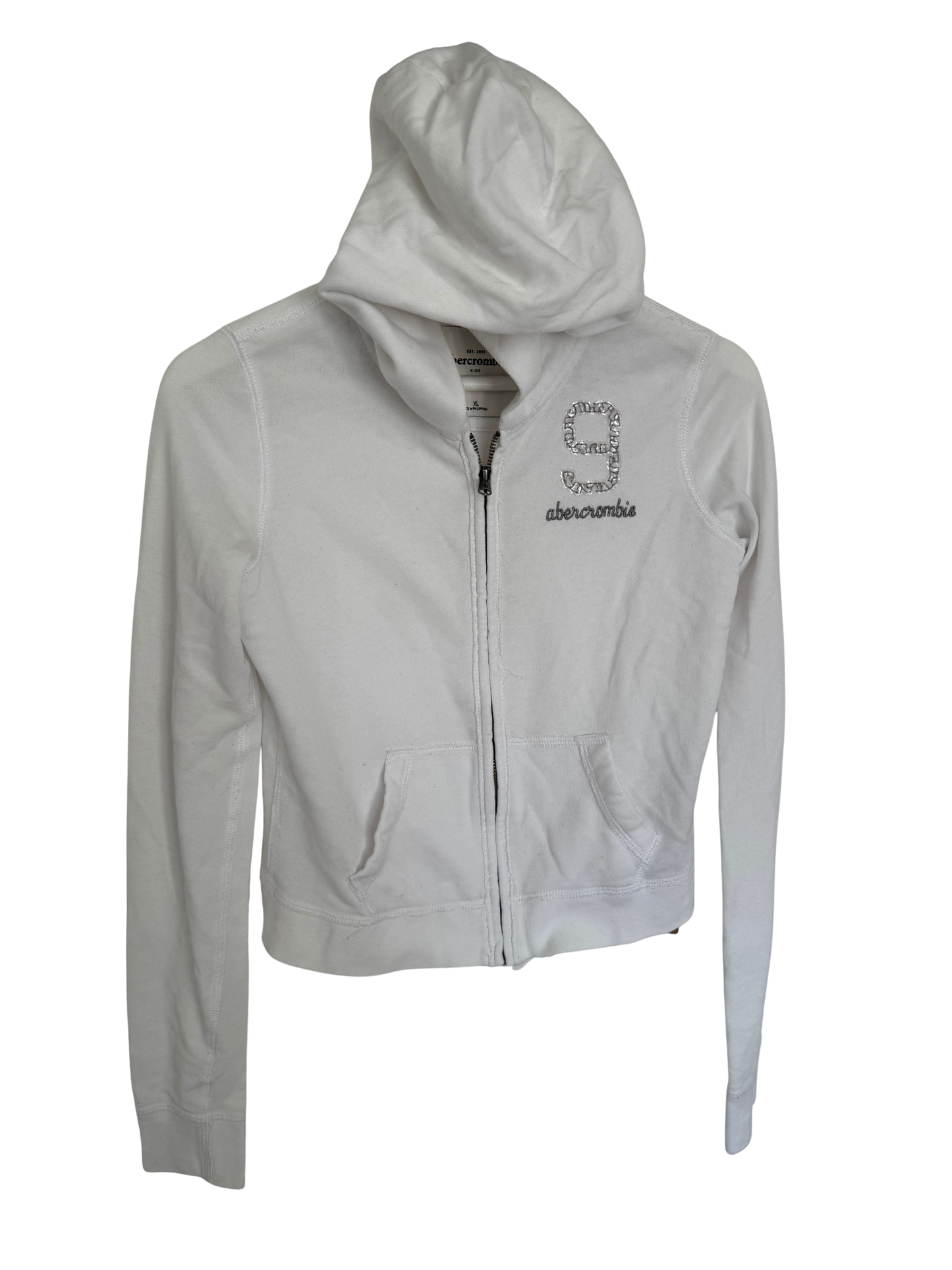 ABERCROMBIE Sweatjacke weiß XL 146/152