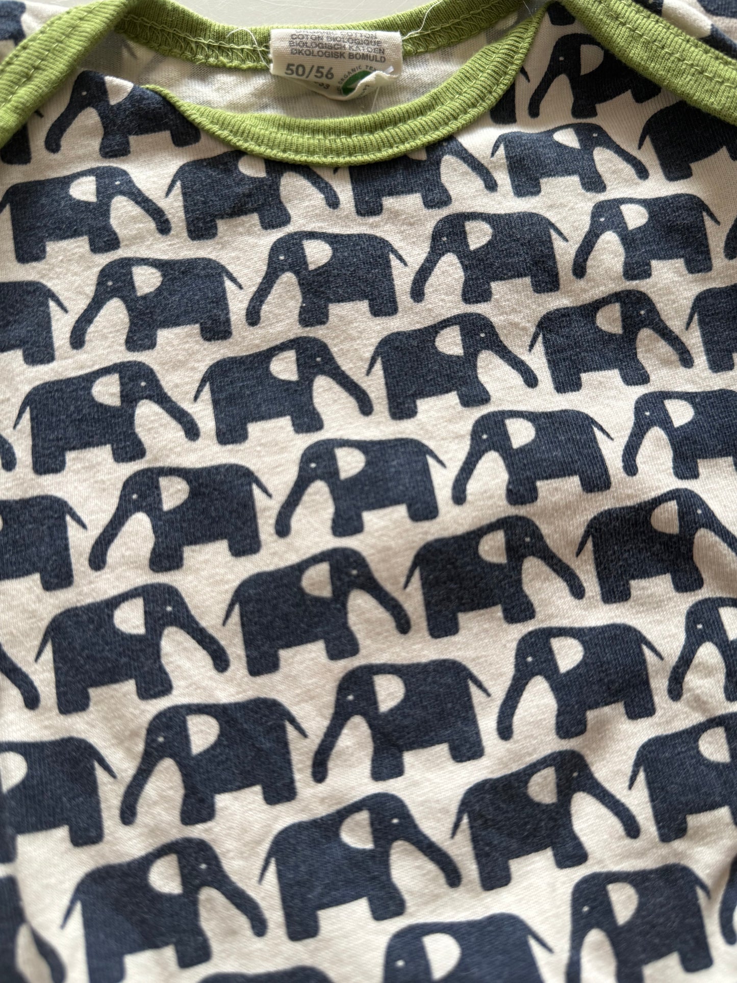 LOUD & PROUD Body langarm Elefanten Blau Weiß grün 50/56