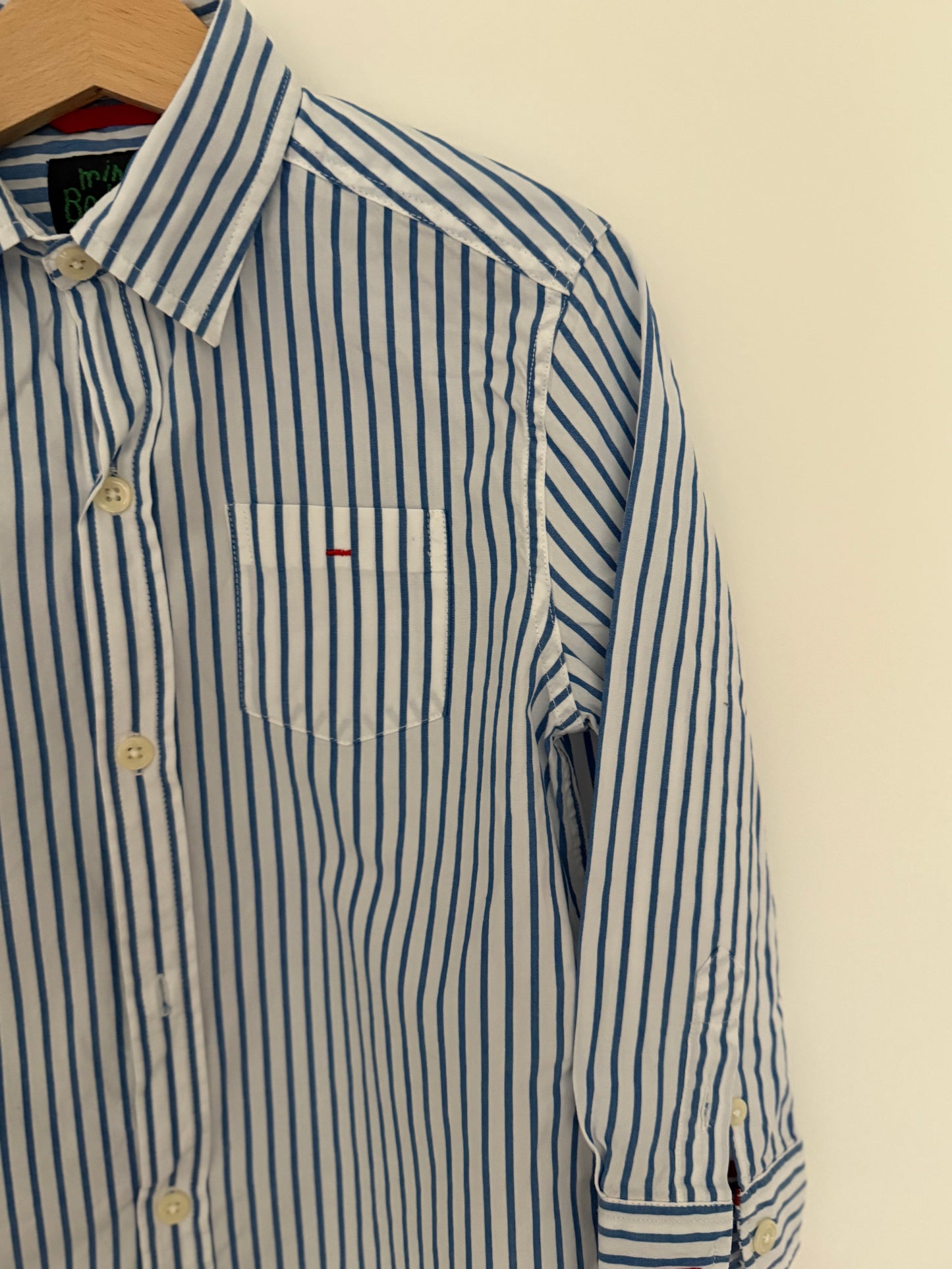 MINI BODEN Hemd blau weiß 98/104