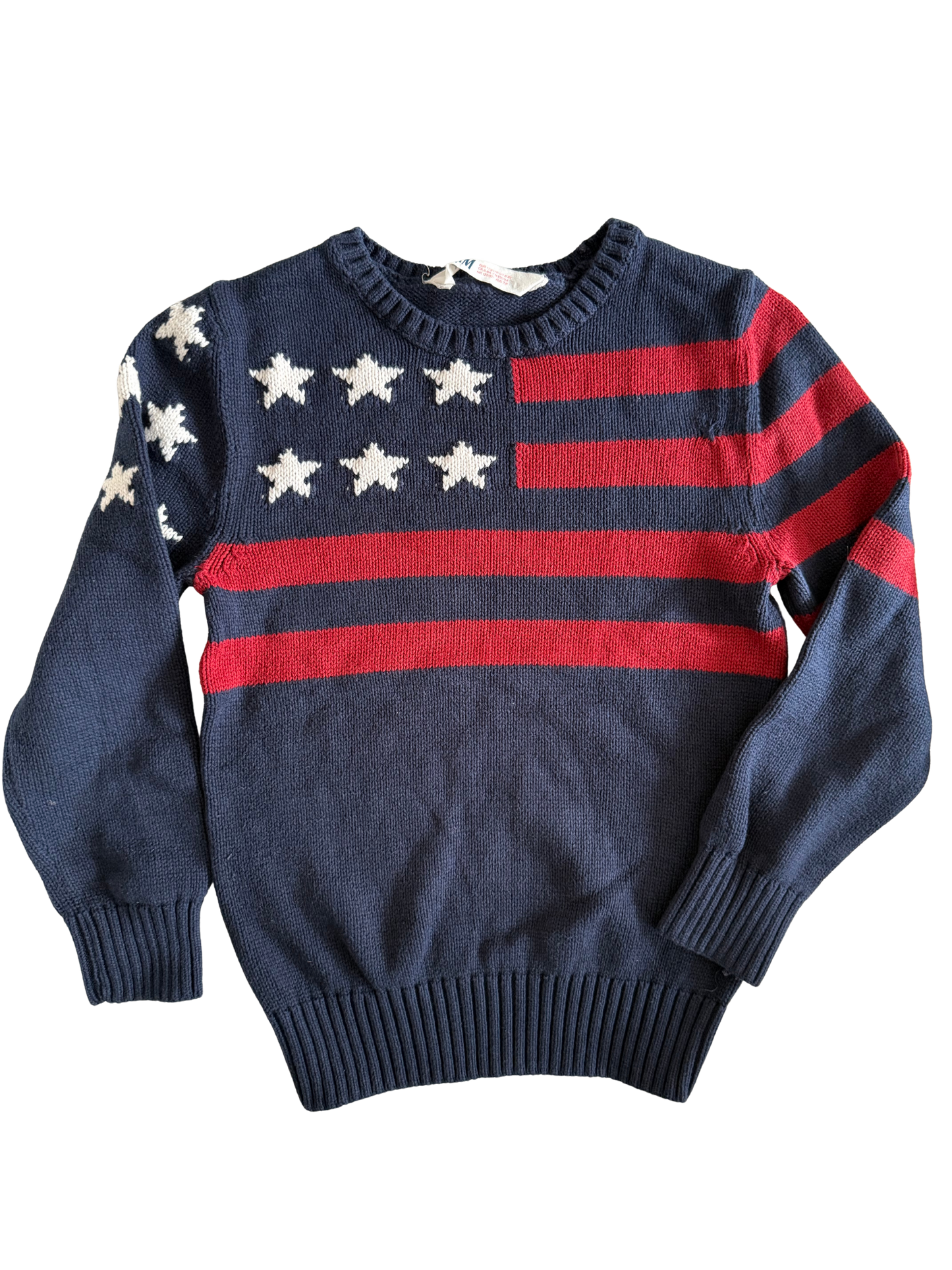 H&M Pullover Strick blau rot 122/128