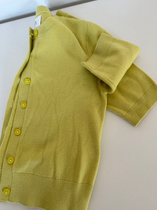 ZARA Strickjacke Kurzarm gelb 140