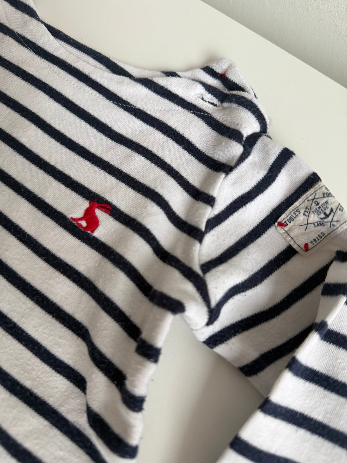 JOULES Langarmshirt blau weiß gestreift 74