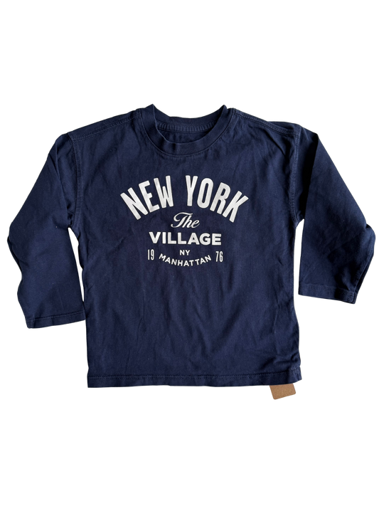 H&M Langarmshirt New York dunkelblau 92