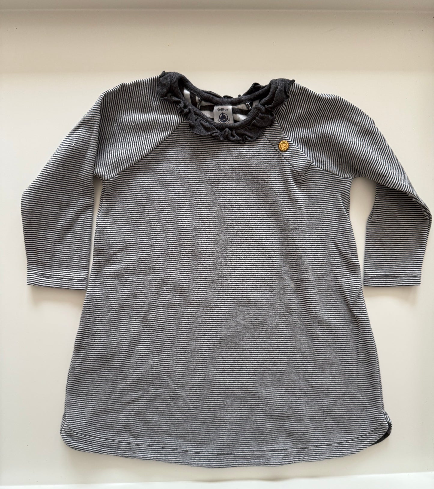 PETIT BATEAU Kleid grau dunkelgrau 86