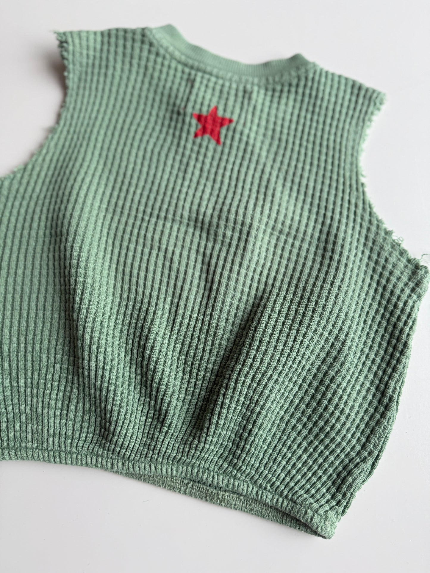 PIUPIUCHICK Pullunder Shirt Waffelstruktur grün 92