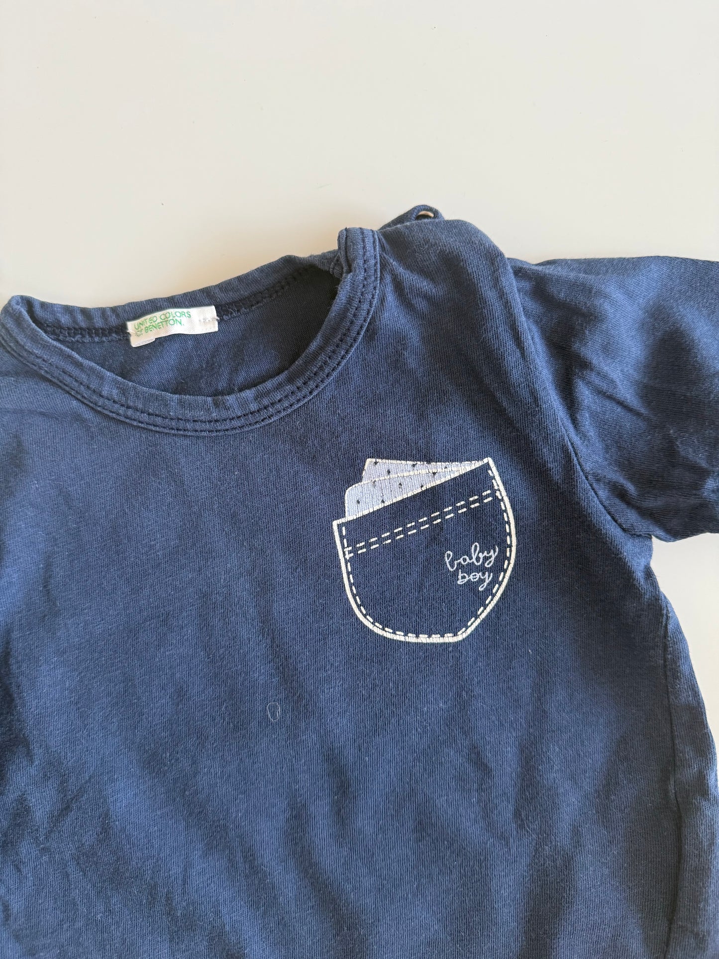 BENETTON Lamgarmshirt dunkelblau 68